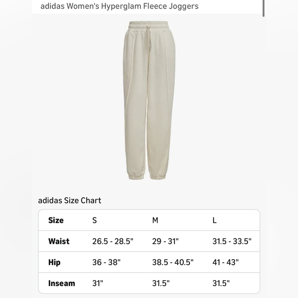 Adidas Hyperglam Fleece Jogger women’s Medium LIKE NEW - Picture 14 of 14